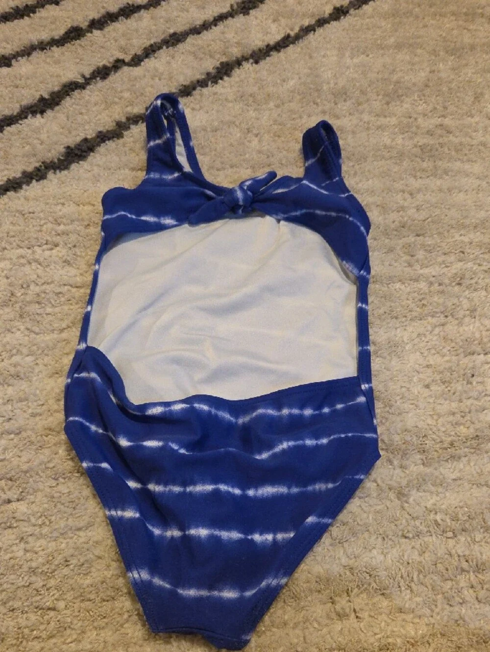 Tucker + Tate Blue Tie-Dye One-Piece Swimsuit with Red Cherry Graphic